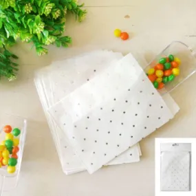 10 Pack Metallic Mini Silver Dotty Treat Bags
