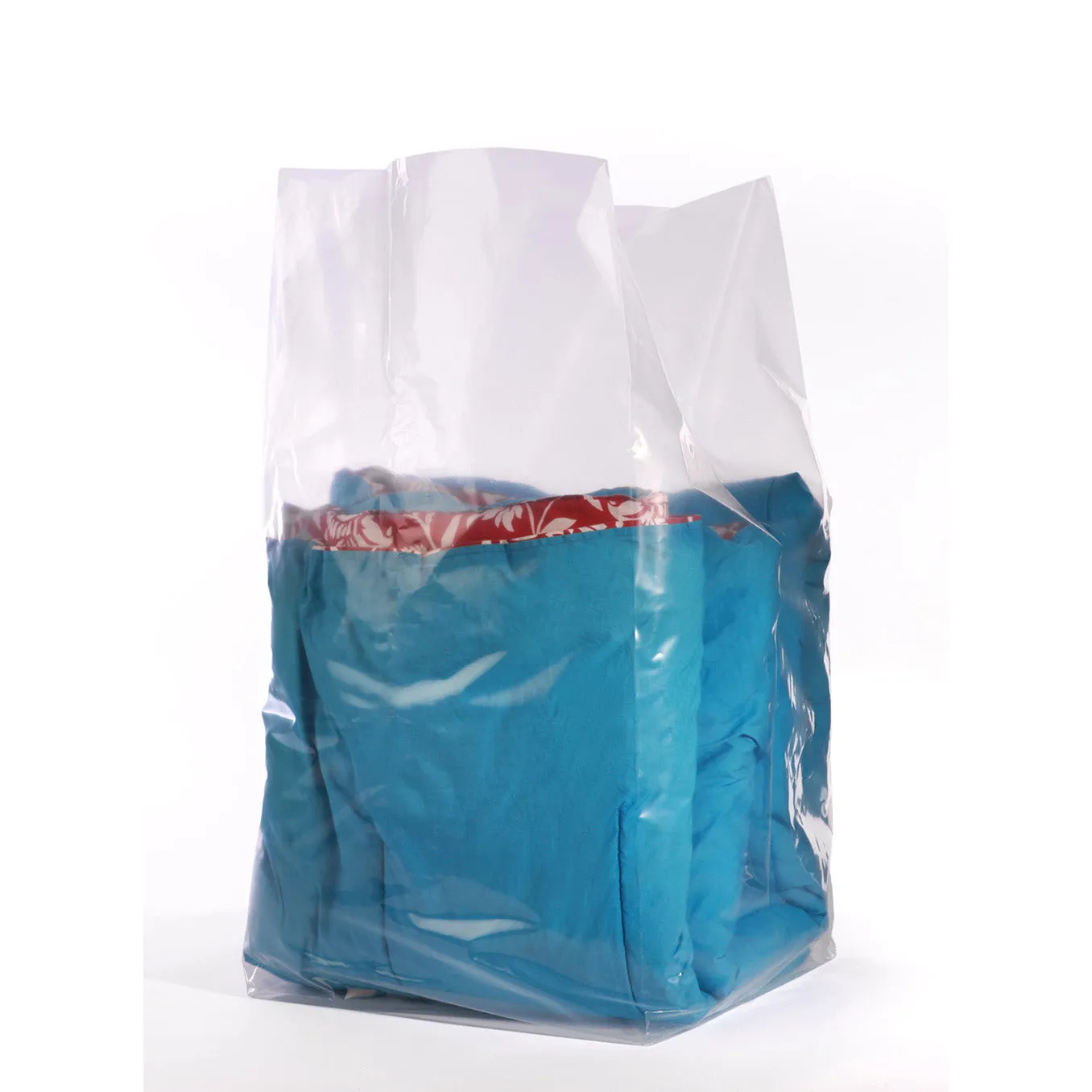 12" x 8" x 24" x 2 mil Clear Eco-Manufactured Plastic Side-Gusseted Bags (Roll of 500)