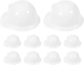 12x Kids Builder Hats Construction Costume Party Helmet Safety Cap Childrens - White