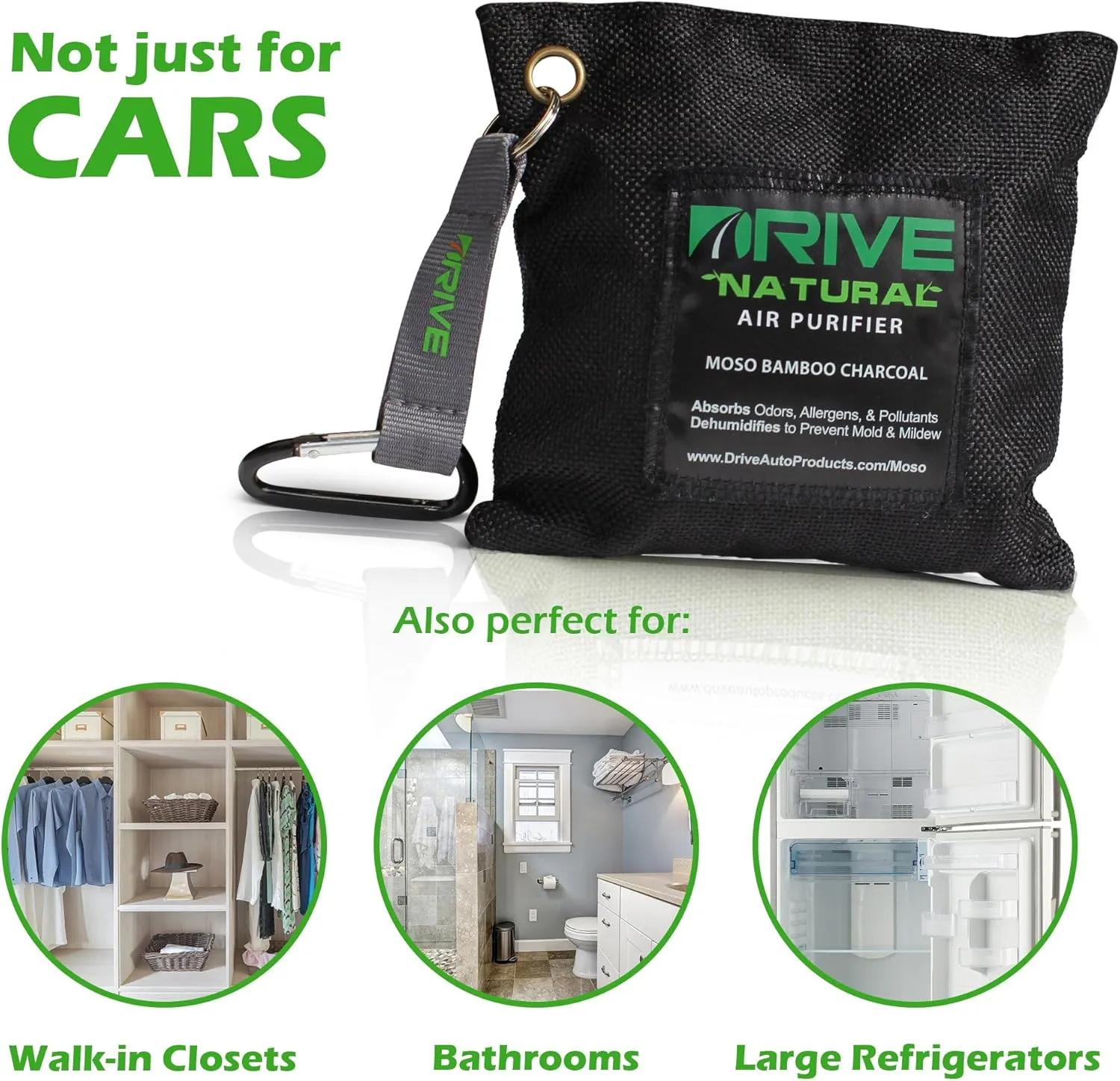 Bamboo Charcoal Air Purifying Bags (220g/bag), Absorbs Odors, Allergens, & Pollutants, Dehumidifies to Prevent Mold & Mildew