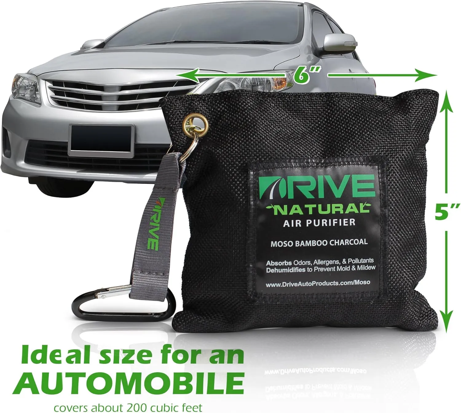 Bamboo Charcoal Air Purifying Bags (220g/bag), Absorbs Odors, Allergens, & Pollutants, Dehumidifies to Prevent Mold & Mildew