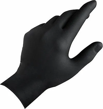Black Pro Reusable Powder Free Latex Gloves Pair