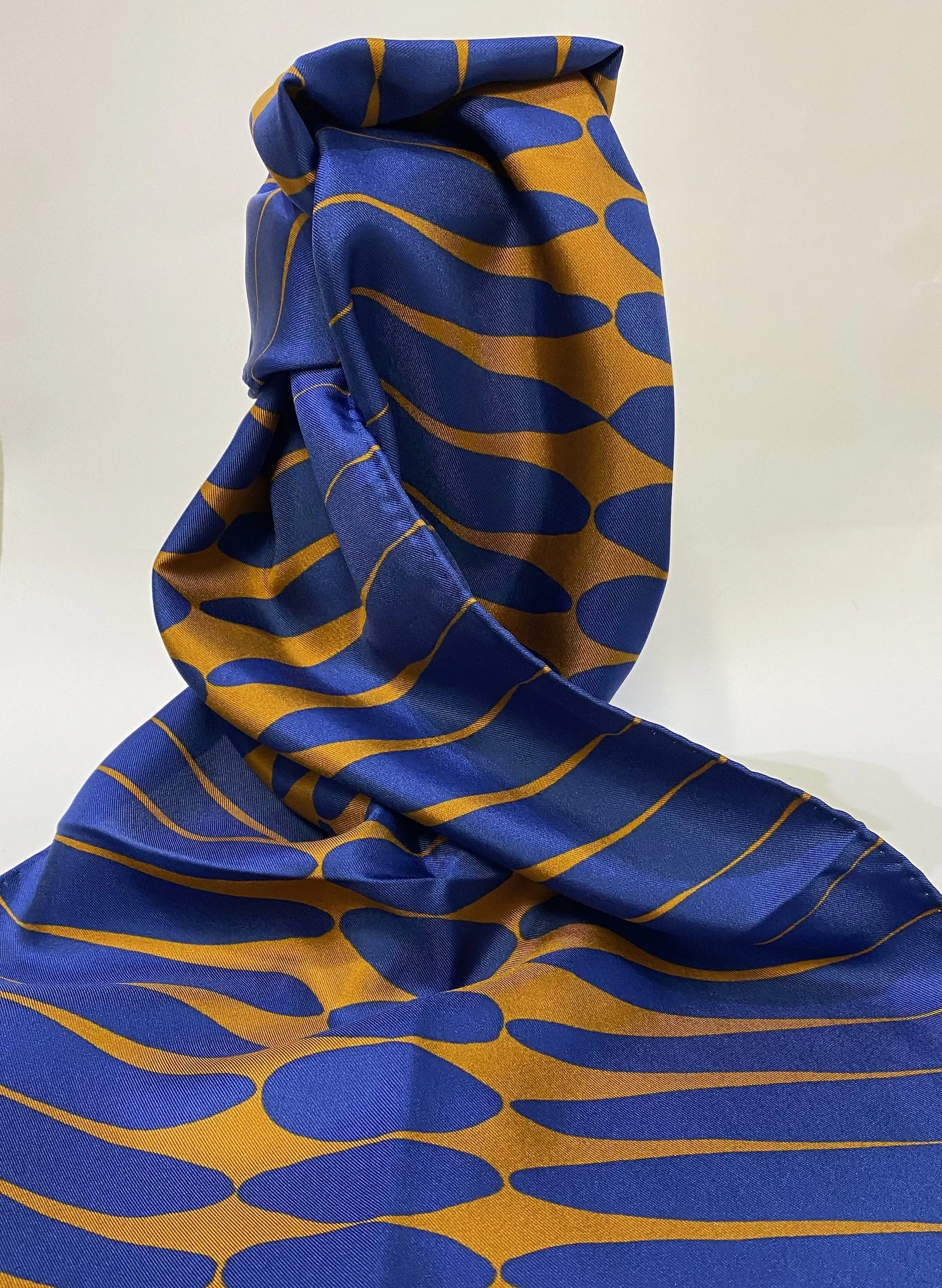 'Blue Orange' Silk Scarf by Faye Stevens