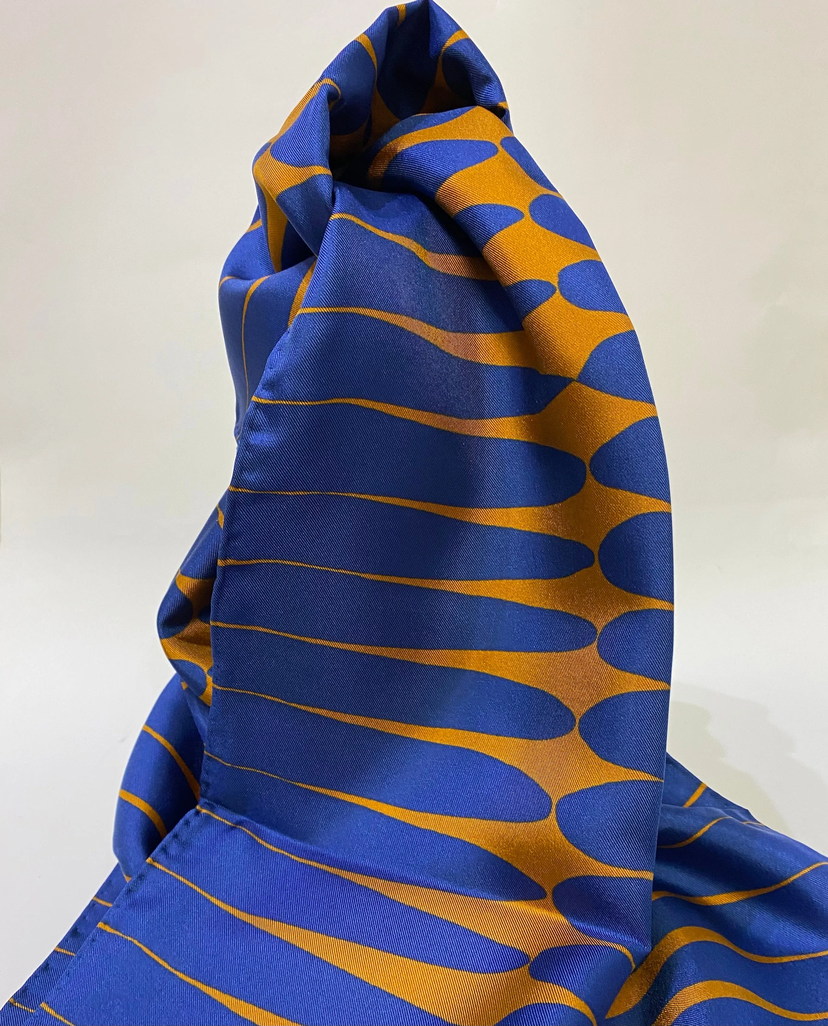 'Blue Orange' Silk Scarf by Faye Stevens