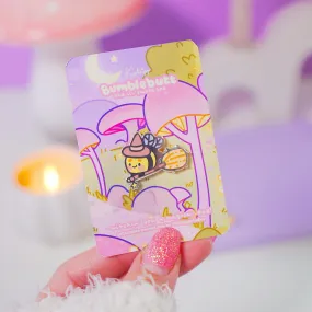 Bumblebutt Halloween Witch Enamel Pin | Kawaii Bumblebee on Broomstick | Cute Witchy Accessory
