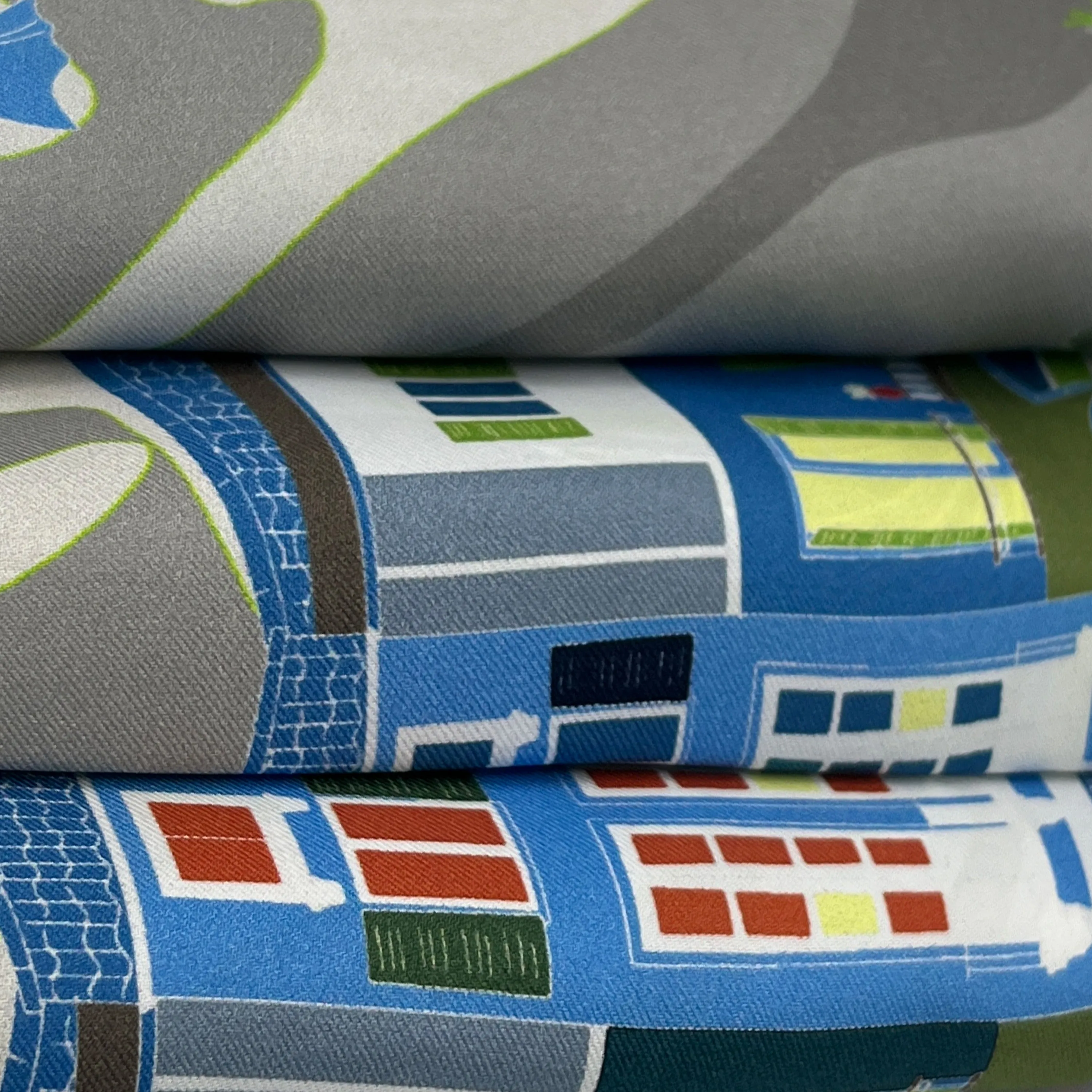 Capri grey blue and green silk tie scarf