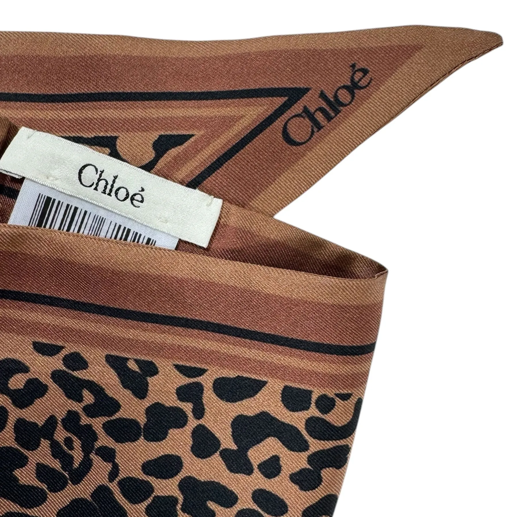 Chloé Skinny Scarf Dust Pink Twill Silk Bandeau