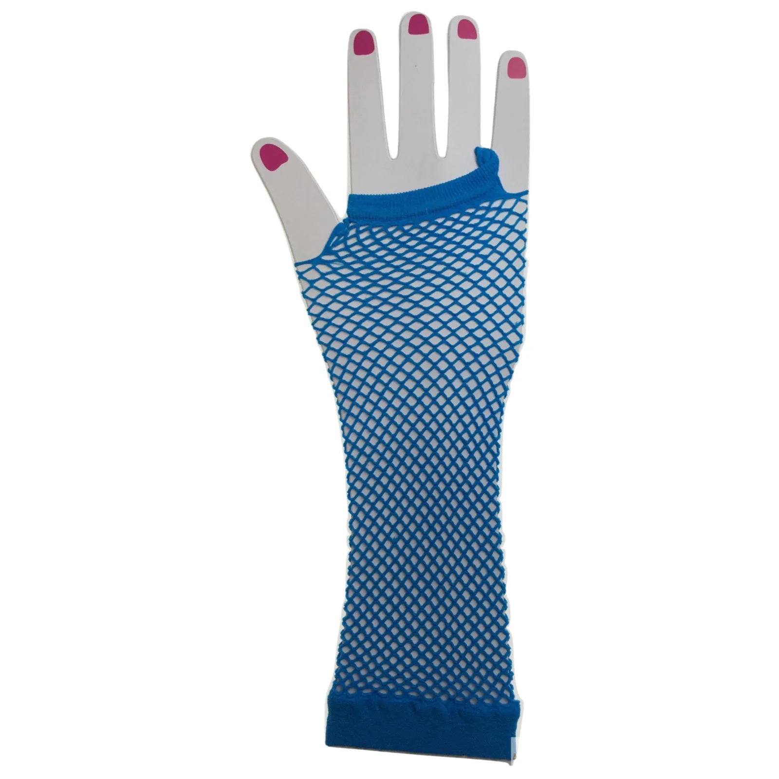 FISHNET GLOVES Fingerless Elbow Length 70s 80s Womens Costume Party Dance