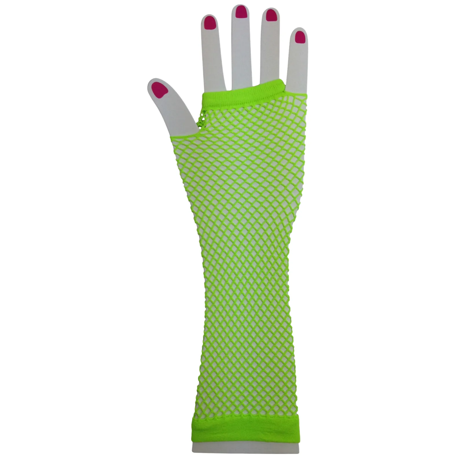 FISHNET GLOVES Fingerless Elbow Length 70s 80s Womens Costume Party Dance
