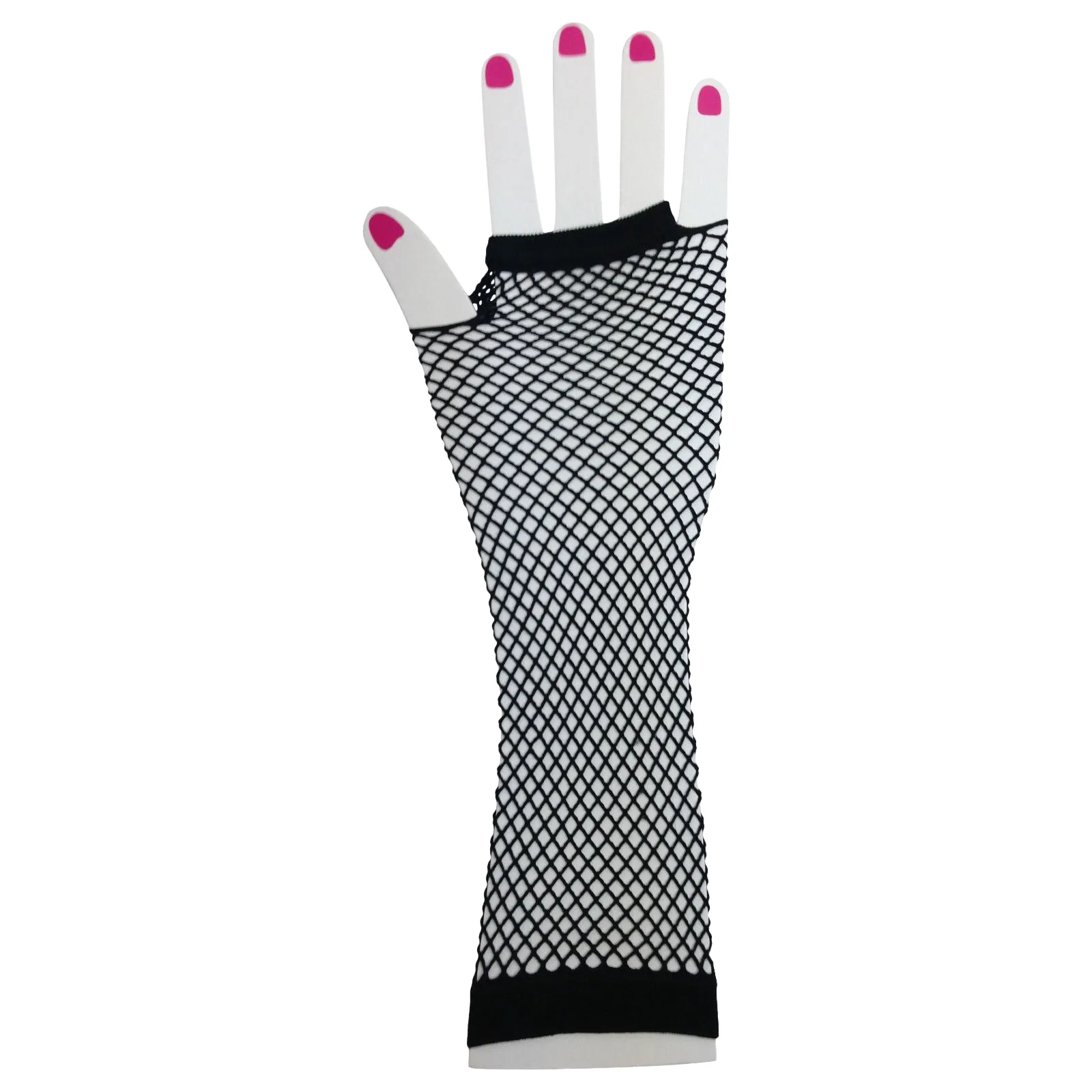 FISHNET GLOVES Fingerless Elbow Length 70s 80s Womens Costume Party Dance