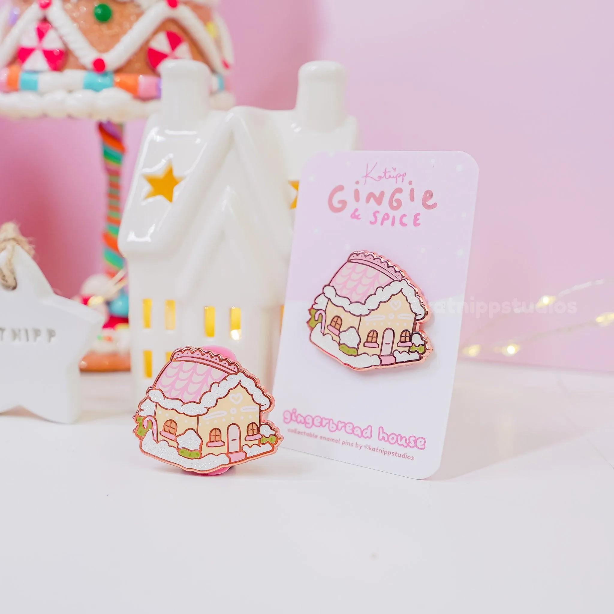Gingerbread House Enamel Pin │ Gingie and Spice’s Christmas Home │ Collectable Kawaii Pin