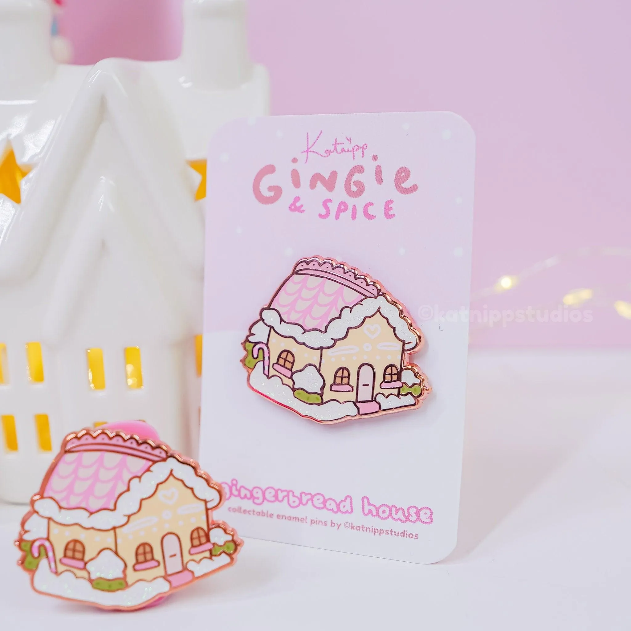 Gingerbread House Enamel Pin │ Gingie and Spice’s Christmas Home │ Collectable Kawaii Pin