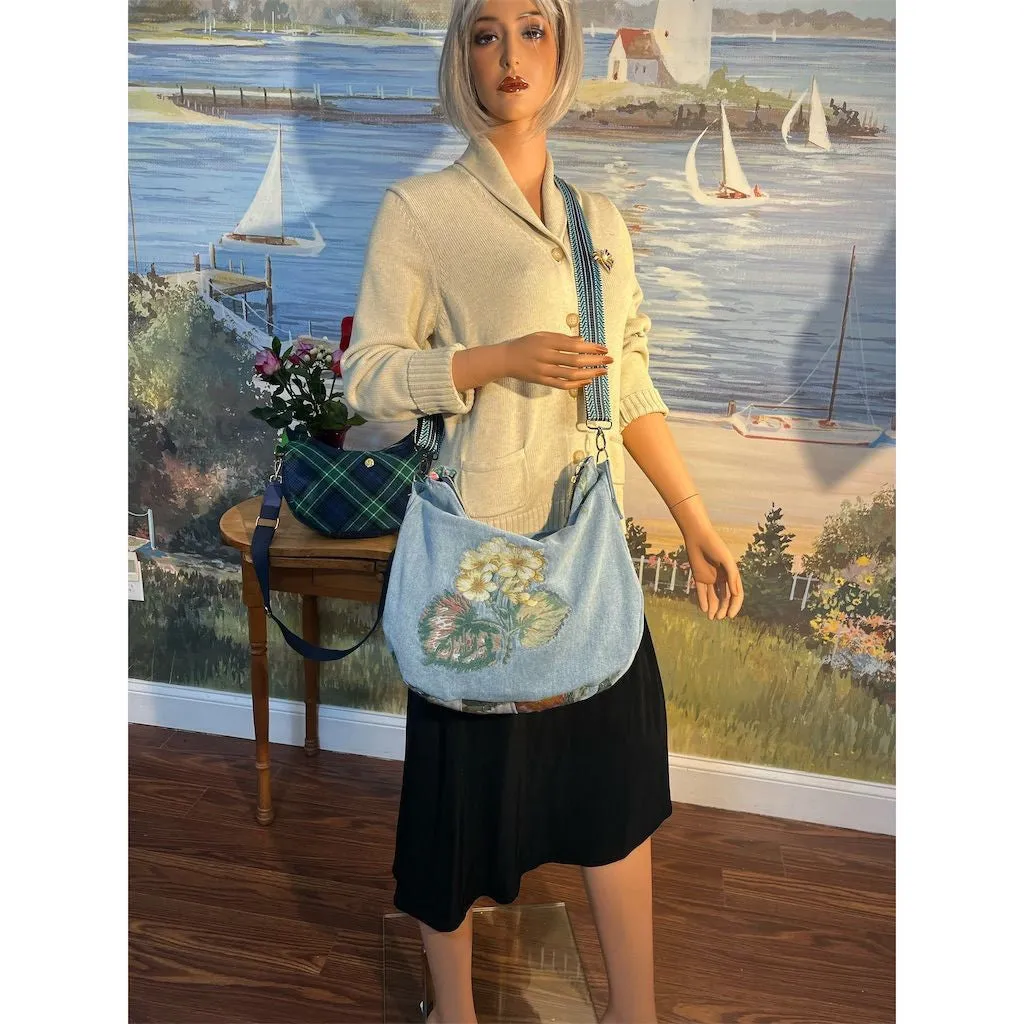 Lidia’s Bags Handmade Floral Embroidered Denim Tote Bag Large Blue (H1208-4-b69)