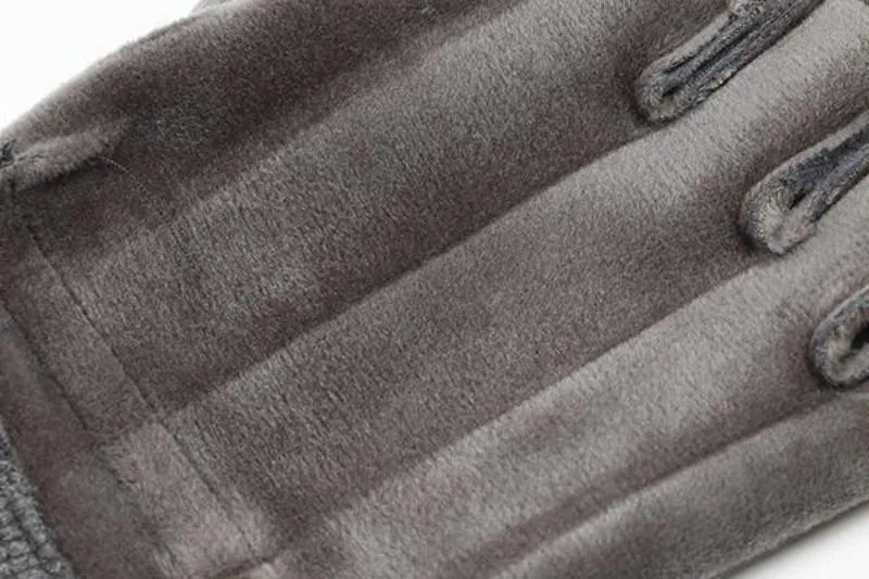Men's Winter Warm Suede Fingerless Gloves