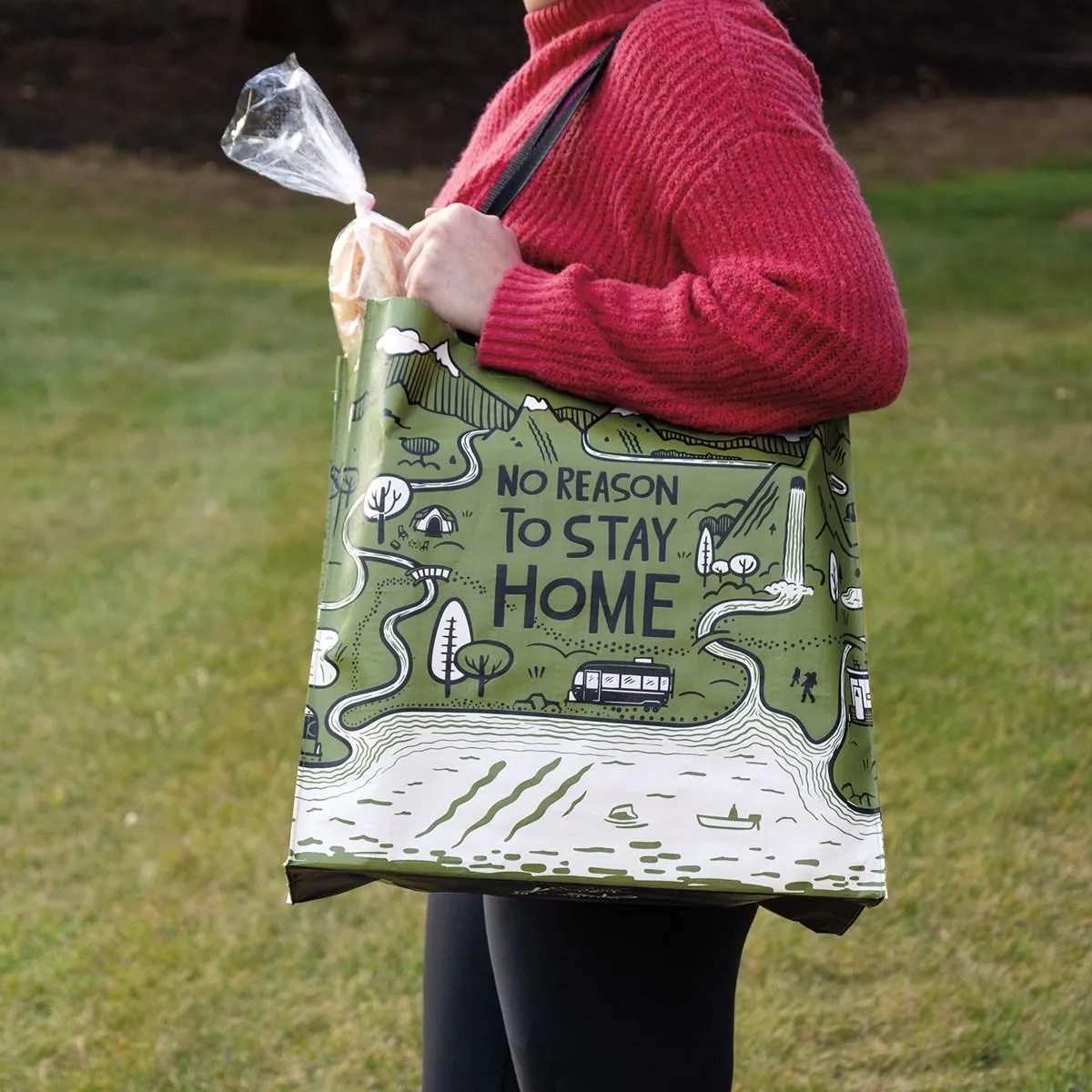 NO REASON TO STAY HOME MARKET TOTE