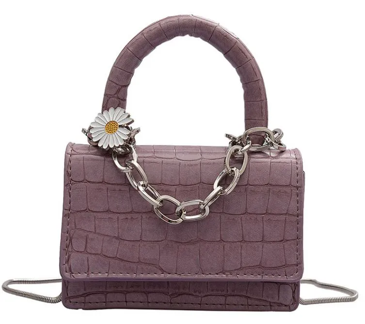 PB135 Lavender Mini Crocodile Daisy Purse