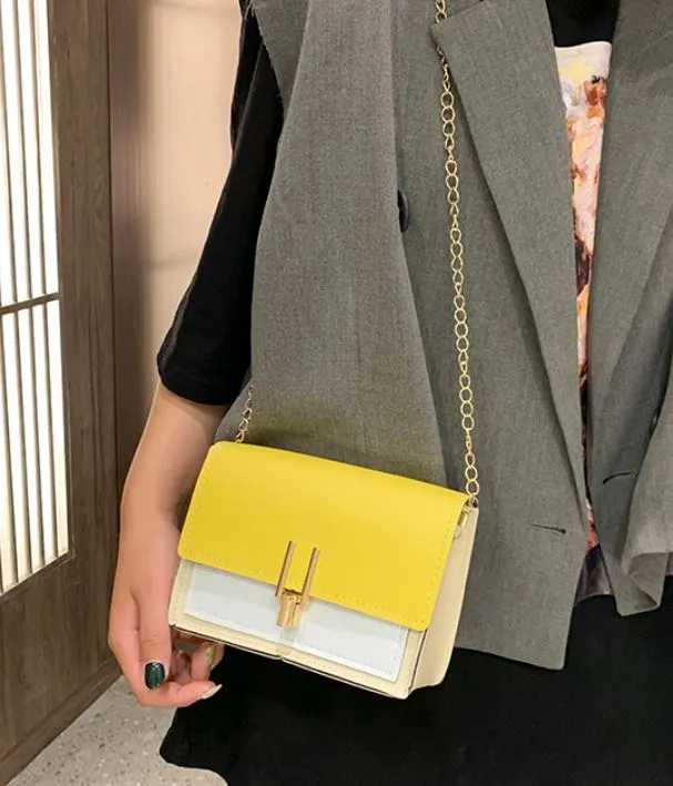 PB202 Yellow Beige White Shoulder Bag