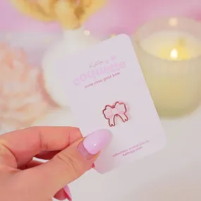 Pink Coquette Bow Enamel Pin | Cute Kawaii Bow Accessory | Pastel Pink Coquette Collection