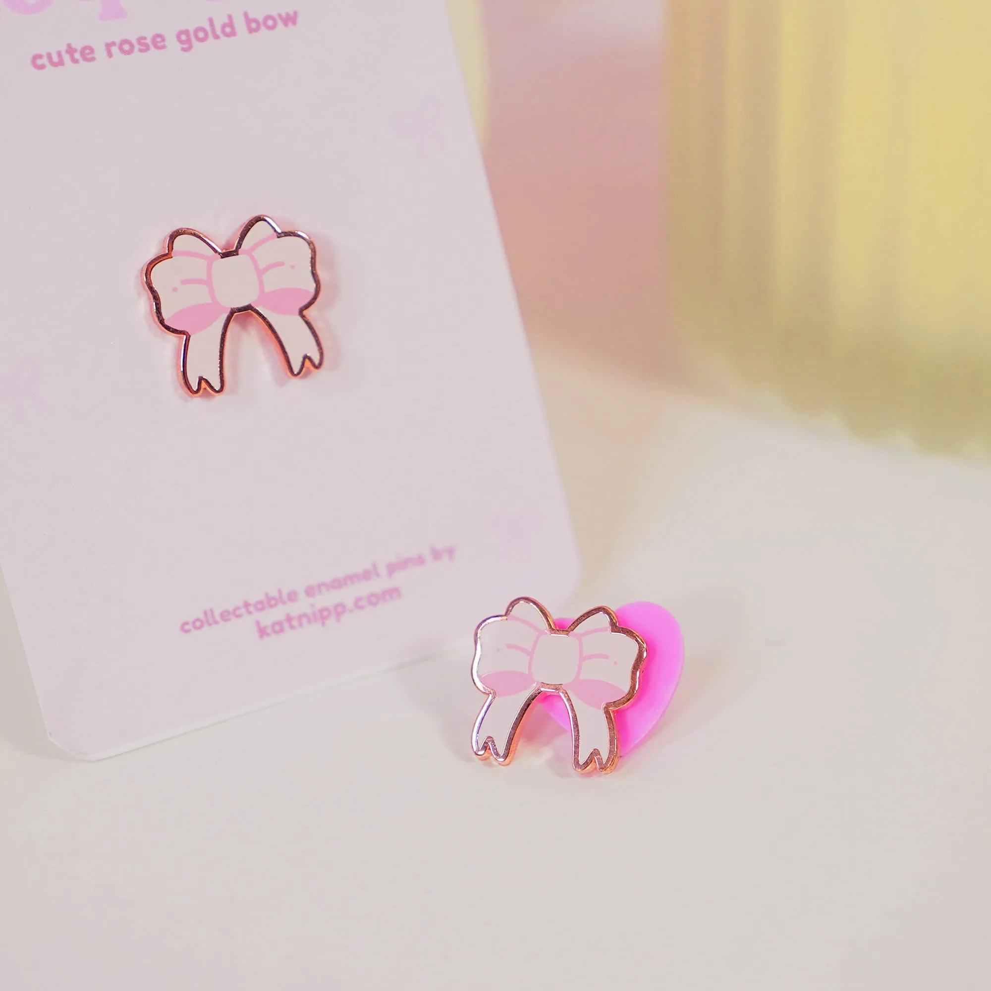 Pink Coquette Bow Enamel Pin | Cute Kawaii Bow Accessory | Pastel Pink Coquette Collection