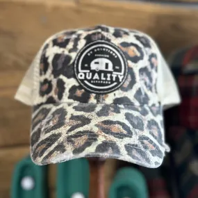 QRVS LOGO CHEETAH PRINT HAT