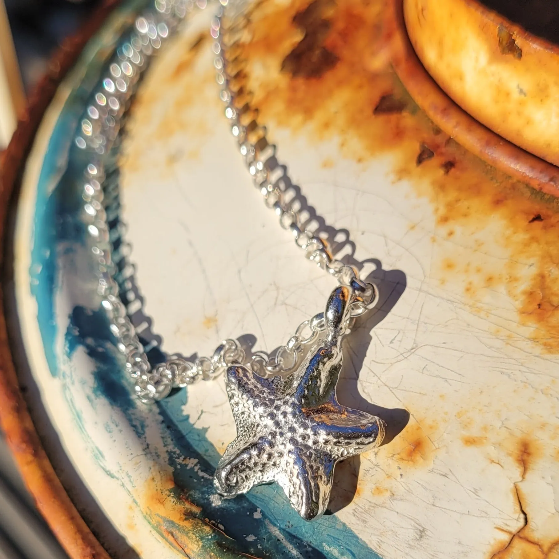 Starfish Charm Belcher Chain Necklace