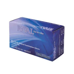 Techniglove RV403 Nitrile Gloves, RiVAL Powder-Free, Blue, Large, 2000/Case