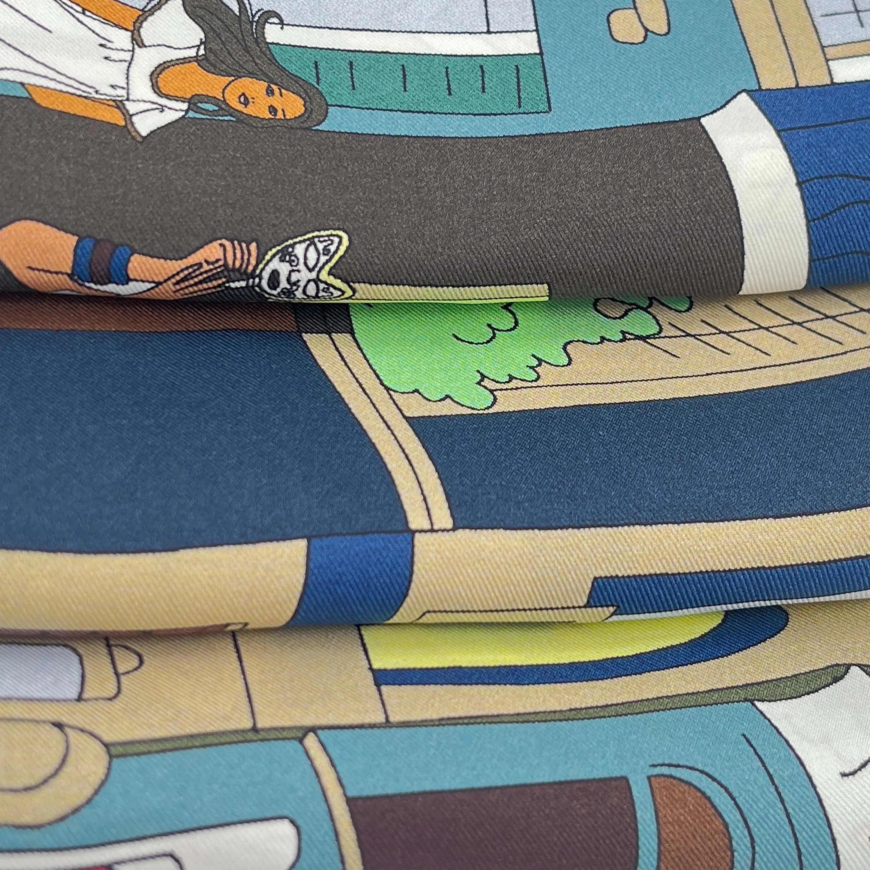 Venezia Dark blue and brown silk tie scarf
