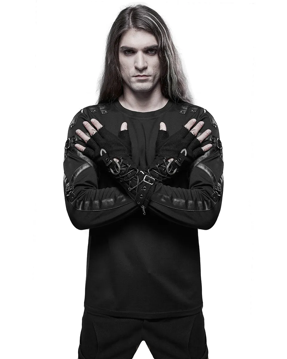 WS-471 Dystopia Mens Apocalyptic Fingerless Gloves